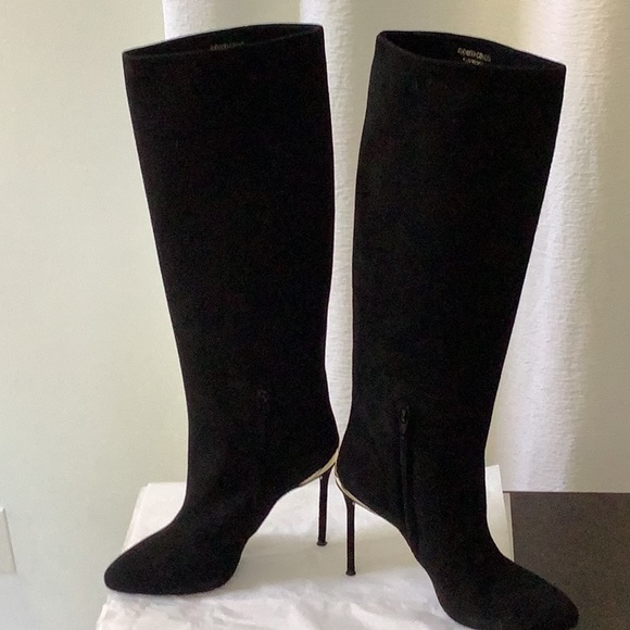 Roberto Cavalli high heels boots black,sz 40 Italy - Picture 3 of 6